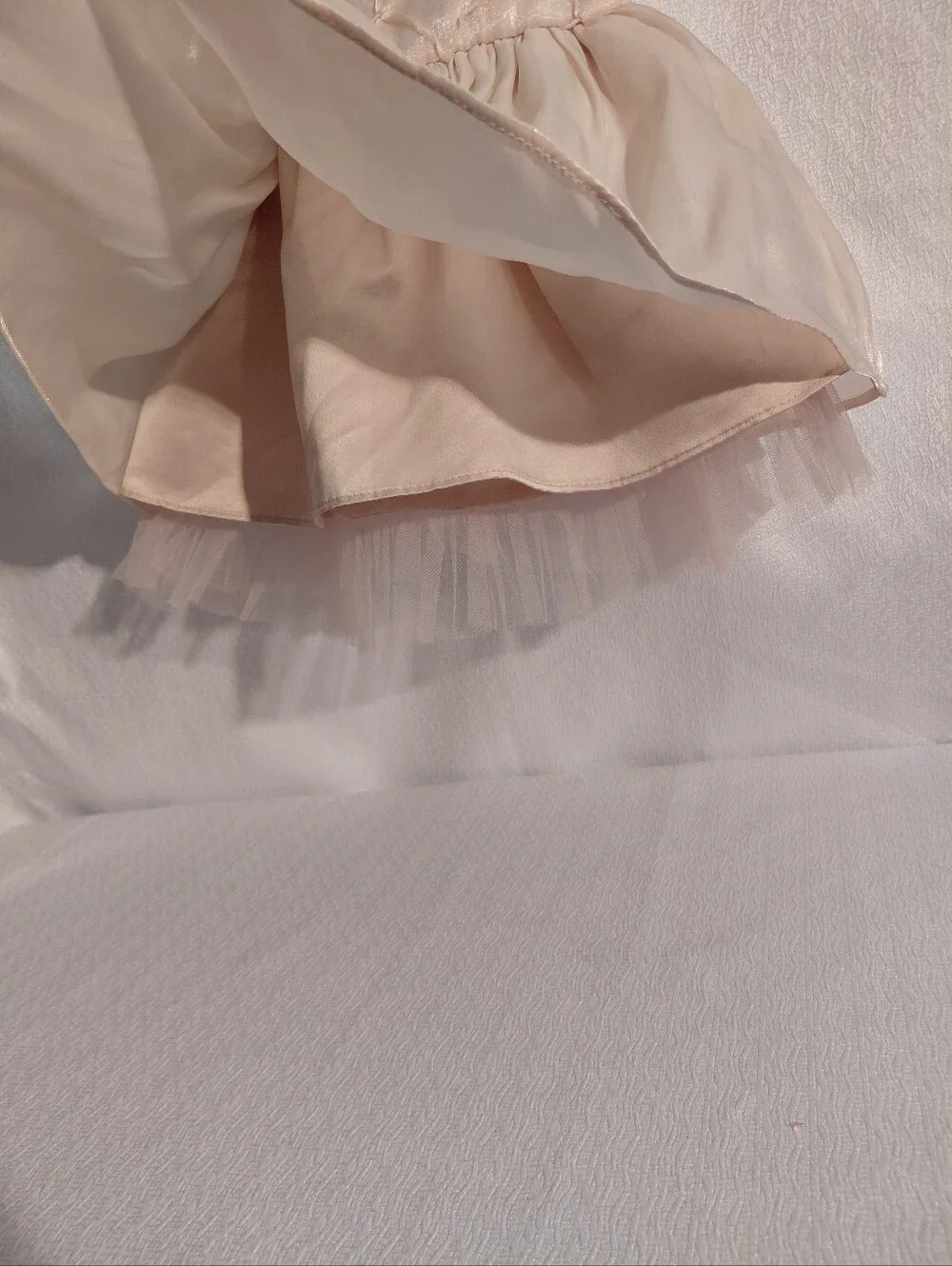 Rare Editions Shimmery Cream Puff Sleeve 3-6 Months Infant Dress NWT